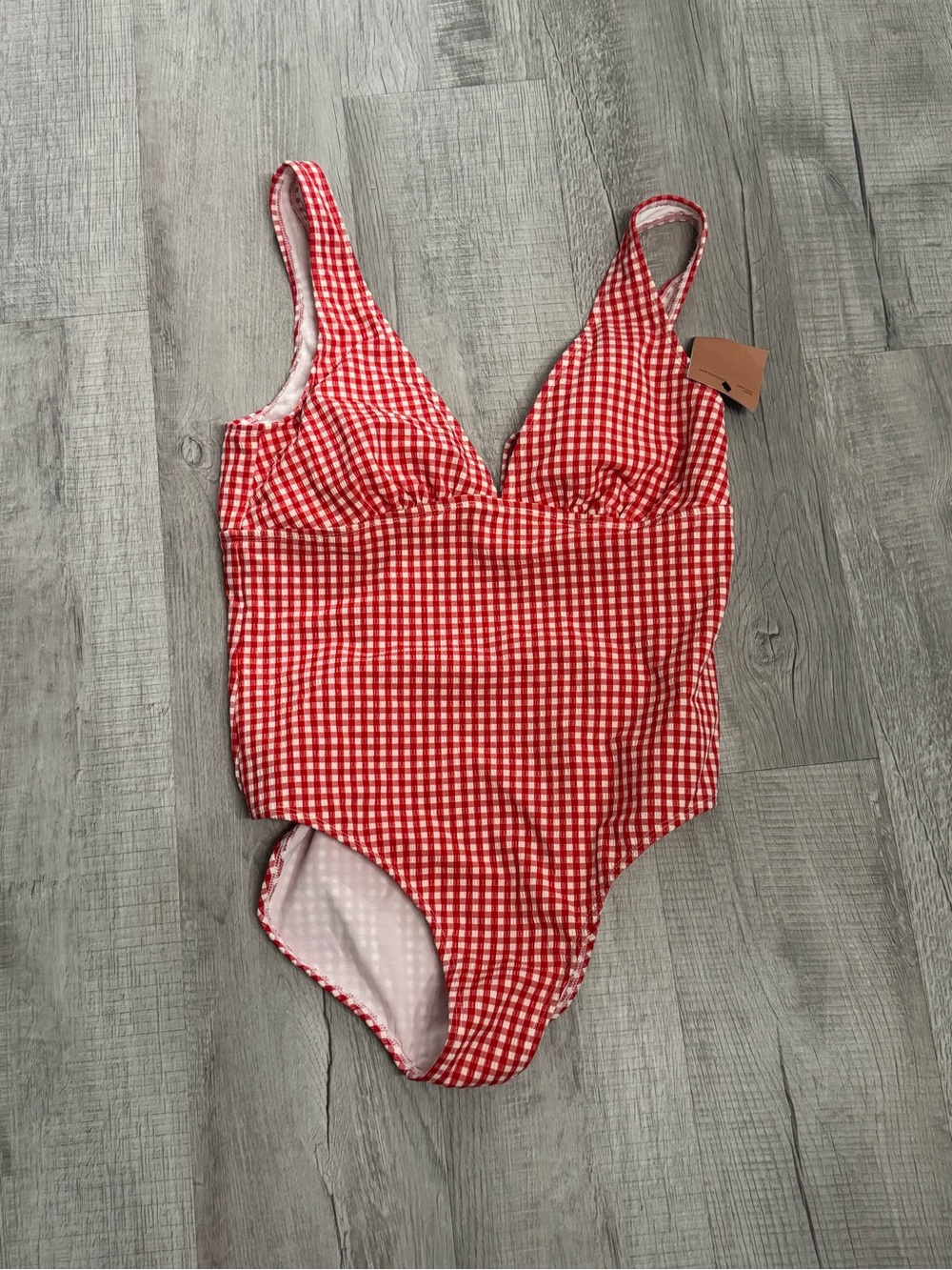 Shade & Shore Red Gingham One-Piece Swimsuit
